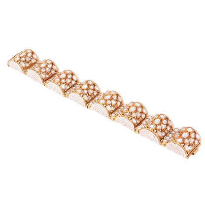 👑 Queenura™ Heavy Kundan Beaded Chain Bracelet
