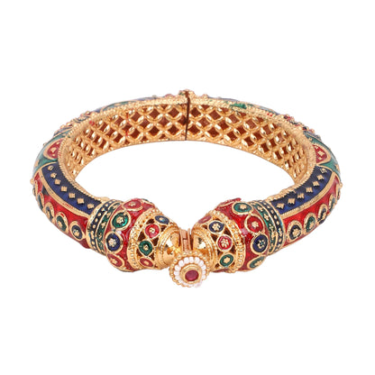 👑 Queenura™ Dailywear Meenakari Peacock Rajwaada Bracelet