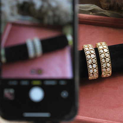 👑 Queenura Pachi Kundan Flower Bracelet