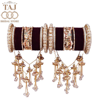 👑 Queenura Royal Doli Elephant Bridal Bangle Set 👑