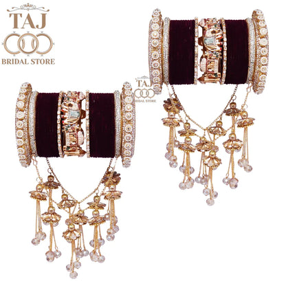 👑 Queenura Royal Doli Elephant Bridal Bangle Set 👑