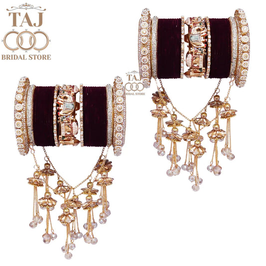 👑 Queenura Royal Doli Elephant Bridal Bangle Set 👑