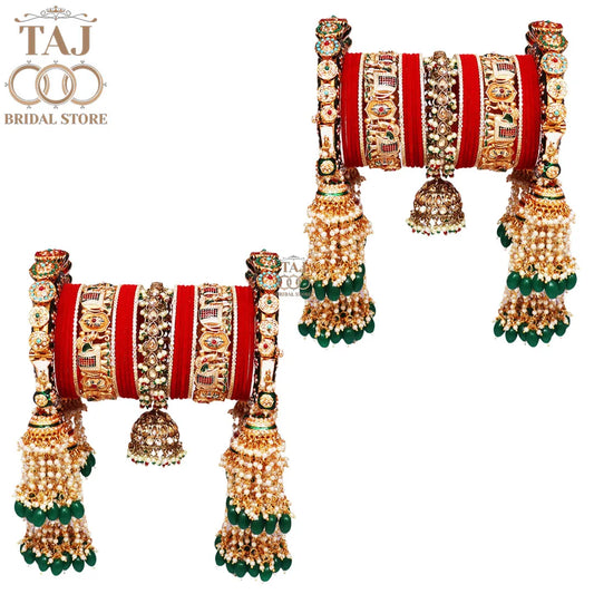 👑 Queenura Royal Elephant Bridal Bangle Set 👑