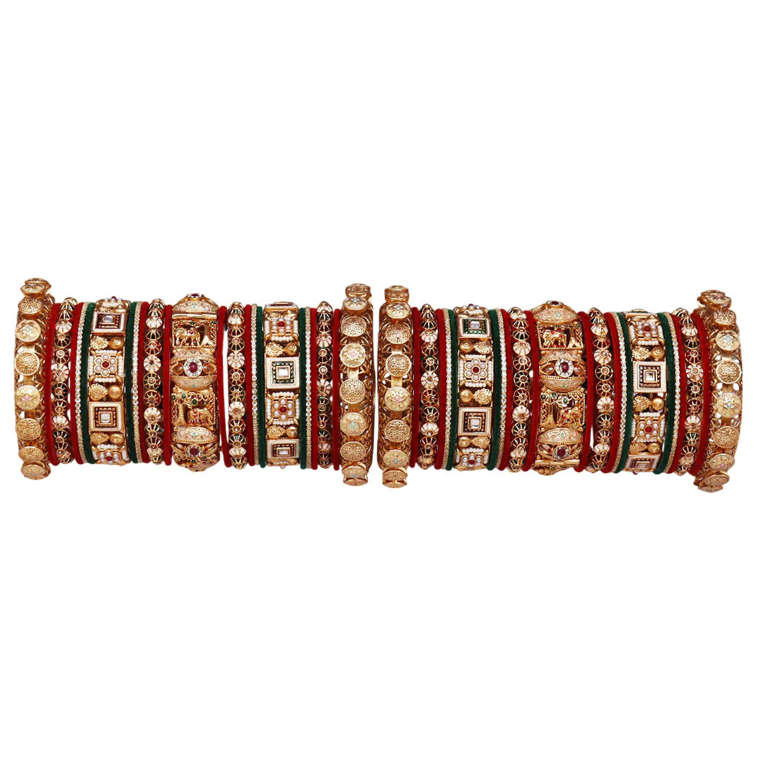 👑 Queenura Premium Rajwadi Wedding Chura 👑