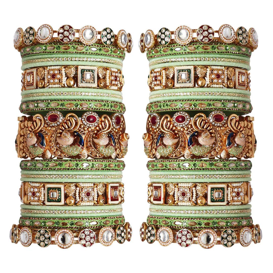 👑 Queenura Royal Rajwadi Bridal Chura Set 👑